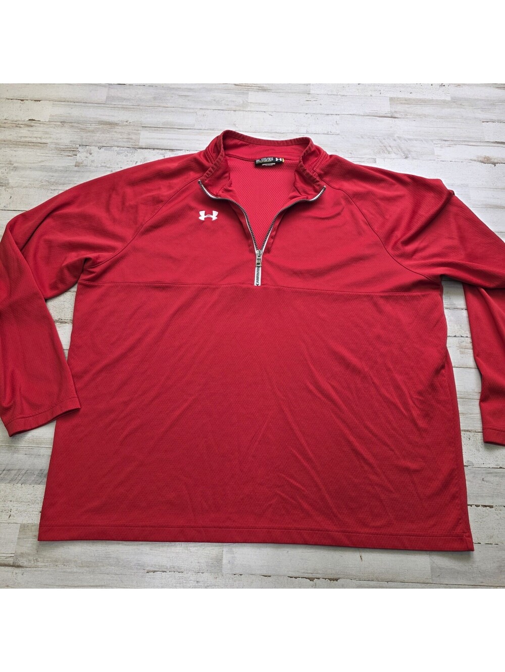 Under Armour Mens 3XL - 1/4 Zip Pullover Long Sleeve Solid Red Lightweight Golf